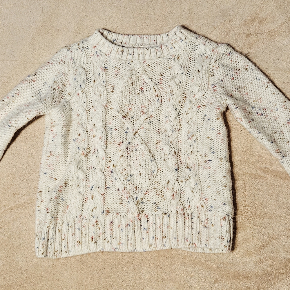 OshKosh B'gosh Speckled Cream Cable Knit Sweater